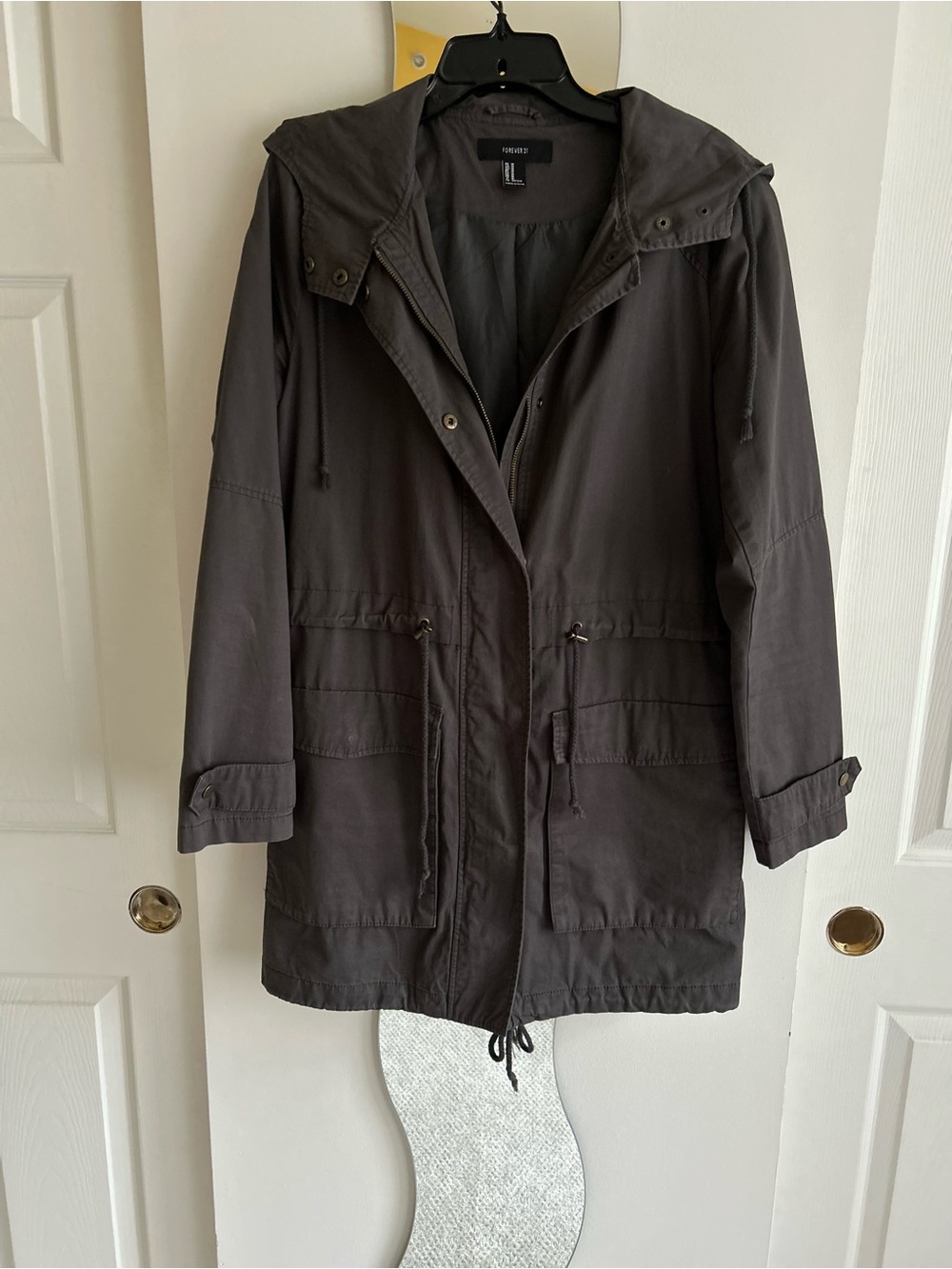 Forever 21 Dark Grey Hooded Utility Parka